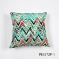 Square printed throw pillow cover with colorful zig zag brushstroke geometric pattern home decor - 45x45cm / PE6572P-1
