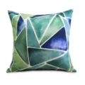 Blau Gruen Geometrischer Druck Kissenbezug Quadratischer Kissenfall Sofa Dekoration - PE6682P-1