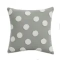 Grey throw pillow cover with white tufted polka dots, soft modern decorative cushion cover case. - 45x45cm / Polka Dot Style