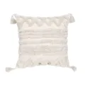 Bohemian tufted throw pillow cover with chic geometric pattern and cute corner tassels. - 45x45cm / Beige