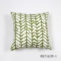 Nordic green leaf printed throw pillow cover, geometric decorative cushion for sofa and home decor. - 45x45cm / PE7167P-1