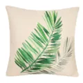Grüne Palmenblatt Leinen Kissenbezug, tropische Pflanze Kissenhülle für Sofa Schlafzimmer Deko. - PE7008P-1