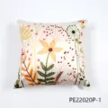 Nordic botanical printed throw pillow cover for sofa and home decor with floral leaves design. - 45x45cm / PE22020P-1