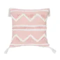Pink boho geometric tufted throw pillow cover with white tassels for sofa bedroom home decor - 45x45cm (Without Core) / PE23155E-1