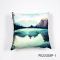 Nordic landscape printed throw pillow cover, soft sofa cushion for home car decor. - 45x45cm / PE22028P-1