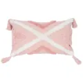 Bohemian geometric tufted lumbar pillow cover pink decorative sofa cushion with tassels - PE23156E-1