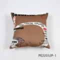 Nordic style printed throw pillow cover brown cushion case with stylish English text design - 45x45cm / PE22032P-1