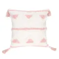 Boho geometric tufted throw pillow case with pink triangles and corner tassels for sofa home. - 45x45cm (Without Core) / PE23155E-2