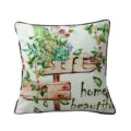 Dekorativer Kissenbezug mit Aquarell Pflanzen und Schild Druck, elegantes Heimdekor Modell. - PE7452P-1
