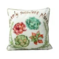 Dekorative Kissenhülle mit Aquarell Sukkulenten Druck, weicher quadratischer Kissenbezug - PE7449P-1