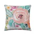 Aquarell Blumen Kissenbezug für Sofa und Schlafzimmer, elegantes rosa Rosen Design, weich. - PE7184P-1