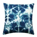 Blauer Batik Kissenbezug quadratisch mit geometrischem Muster für Sofa Schlafzimmer Wohn - PE6310P-1