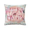 Quadratischer Kissenbezug mit Blumenmuster und stilvollem Buchstaben-Druck fuer Sofas. - PE7183P-1