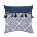 Decorative blue and white jacquard throw pillow cover with tassels for sofa living room - 45*45cm (Without Core) / PE20226P-1