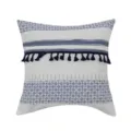 Blue and white porcelain geometric jacquard tassel throw pillow cover for living room sofa - 45*45cm (Without Core) / PE20227P-1