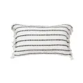 Moroccan tufted throw pillow cover boho black white lumbar cushion case with fringe decor. - 30x50cm / PE21038J-1 (Black & White Geometric)