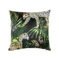 Tropical jungle leopard throw pillow cover, stylish green palm leaves sofa cushion. - 45x45cm (Without Core) / Rainforest