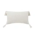 Beige knit decorative pillow cover with four tassels, solid boho style throw pillow case. - 30x50cm (Without Core) / Off-White Knit