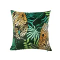 Tropical jungle leopard print pillow cover for sofa and home decor, soft square cushion case. - 45x45cm (Without Core) / Jungle Leaves