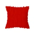 Red textured throw pillow cover with vertical fringe stripes for modern sofa and home decor. - 45x45 (Cover Only) / Red