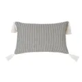 Black white Moroccan throw pillow cover with tassels, modern geometric cushion for sofa. - 30x50cm / PE21040E-1 (Black & White Vertical Stripe)