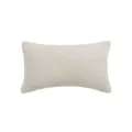 Beige knitted lumbar pillow, soft textured rectangular throw pillow cover for home decor - 30x50cm (Without Core) / Off-White Fine Weave