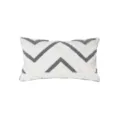 Boho Tufted Throw Pillow Grey Chevron Lumbar Cushion for Modern Sofa Living Room Decor - 30x50cm (Without Core) / PE200335E-2