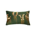 Green velvet rectangular throw pillow cover with stylish leopard print LOVE text. - LOVE Letters