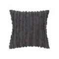 Dark grey textured cushion cover with vertical fringe stripes, simple sofa pillowcase. - 45x45 (Cover Only) / Dark Gray