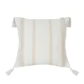 Bohemian tufted throw pillow cover beige striped cushion case with corner tassels sofa decor - PE21098E-1