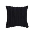 Black throw pillow cover with vertical frayed fringe stripes. Modern minimalist sofa decor cushion case. - 45x45 (Cover Only) / Black