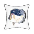 Decorative embroidered throw pillow with fish design, perfect for sofa and room decor. - Fish Embroidery