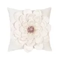 White 3D flower throw pillow cover, elegant petal decorative cushion case for home decor. - 45x45cm (Without Core) / PE22137H-1 Off-White