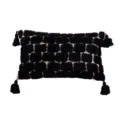 Black tufted geometric throw pillow cover with tassels for modern home decor and sofa. - 30*50cm (Without Core) / PE20073E-2(C1)