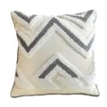 Modern geometric tufted throw pillow cover, decorative grey and white cushion case for sofa. - 45x45cm (Without Core) / PE20079E-1(E2)