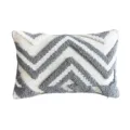Grey and white geometric tufted throw pillow cover, soft textured cushion for sofa home decor. - PE20335E-1(E1)