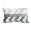 Modern geometric tufted pillowcase, white and grey chevron decorative cushion cover for sofa. - PE20336E-1(E1)