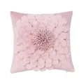 Pink 3D flower throw pillow cover, modern aesthetic decorative cushion for living room sofa. - 45x45cm (Core and Cover) / PE22139H-8