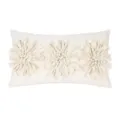 White velvet throw pillow cover featuring elegant 3D flower design for modern home decor. - 30x50cm (Without Core) / PE23061H-5