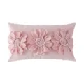 Pink 3D floral throw pillow modern minimalist plush cushion cover for living room sofa. - 30*50cm (Pillow Insert & Pillowcase) / PE23061H-3