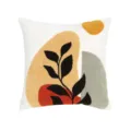 Fodera per cuscino tuftata geometrica moderna con foglie astratte e blocchi colorati per divano. - 45x45cm (Senza Anima) / PE23017E-1