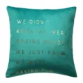 Velvet decorative throw pillow cover with gold foil quote, modern teal sofa cushion case. - 45*45cm (Without Core) / PE8407P-1