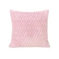 Soft pink plush cushion cover with textured grid design, elegant sofa throw pillow case. - 45*45cm (Without Core) / Pink