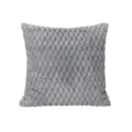 Grey plush cushion cover with 3D square grid texture, soft pillowcase for home sofa decor. - 45*45cm (Without Core) / Gray