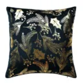 Velvet gold foil printed throw pillow cover with elegant botanical pattern for home sofa decor. - 45*45cm (Without Core) / PE8410P-1