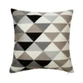 Modern geometric triangle embroidered cushion cover, minimalist pillowcase for sofa, bed or home decor. - PE6658E-1