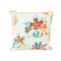 Maritimer Kissenbezug mit Muscheln, Seesternen und Korallen Druck, farbenfrohe Strand Deko. - PE7286P-1