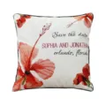 Personalisierter Kissenbezug mit Blumenmuster, weiße Deko Kissenhülle für Sofa zu Hause. - PE7160P-1