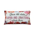 Personalisierter Hochzeits Kissenbezug Dekokissen mit schönem Blumen Aquarell Design. - PE7163P-1