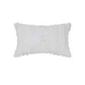 White rectangular fringe throw pillow cover, minimalist solid color tassel couch cushion case. - 30x50 (Cover Only) / White
